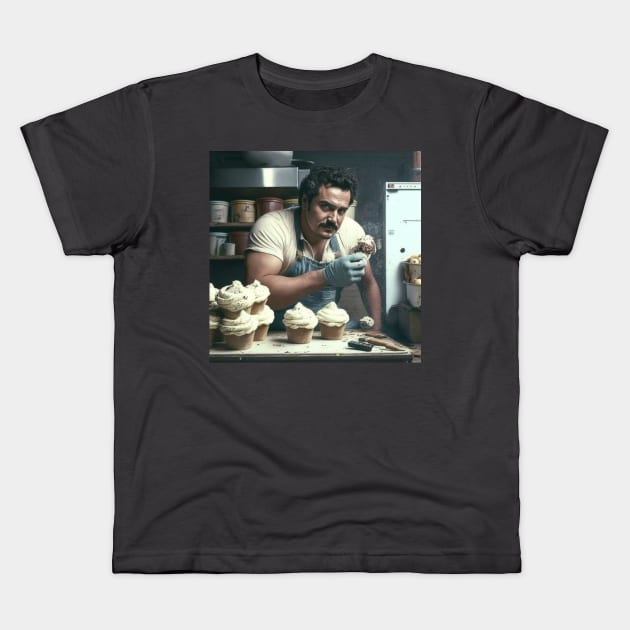 Pablo Escobar Making Cupcakes Parody 2 Kids T-Shirt by MAPublishings